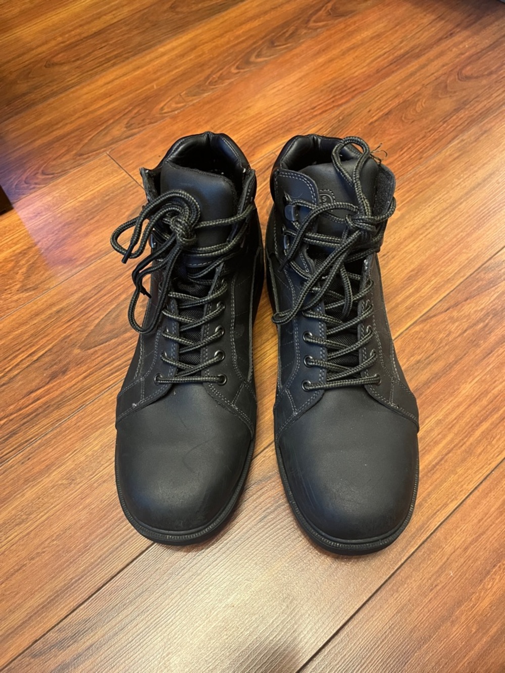 Men's Black Lace-Up High-Top Work Boots (Texas Steer)